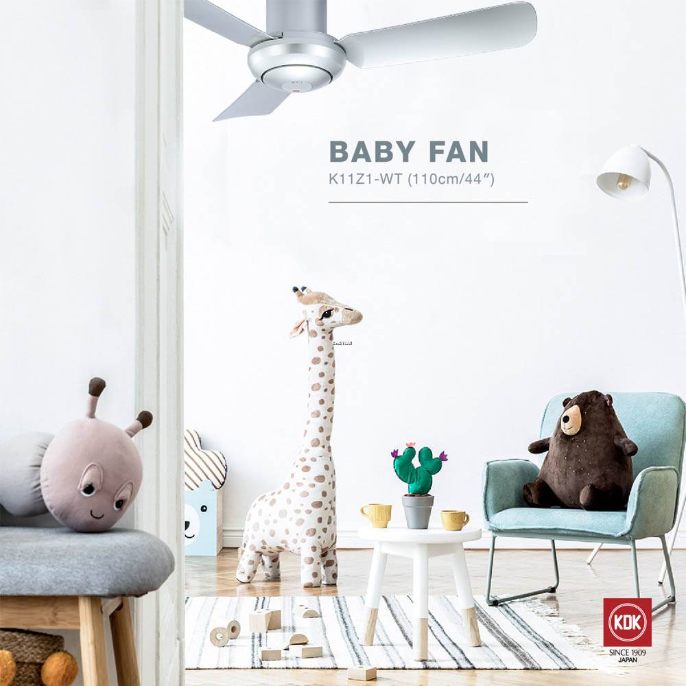 KDK 3 BLADES BABY CEILING FAN SILVER
